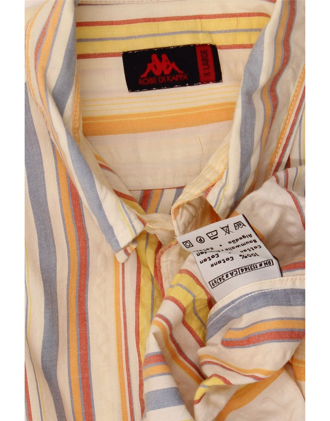 Cămașă pentru bărbați KAPPA cu mânecă scurtă XL, bumbac cu dungi multicolore