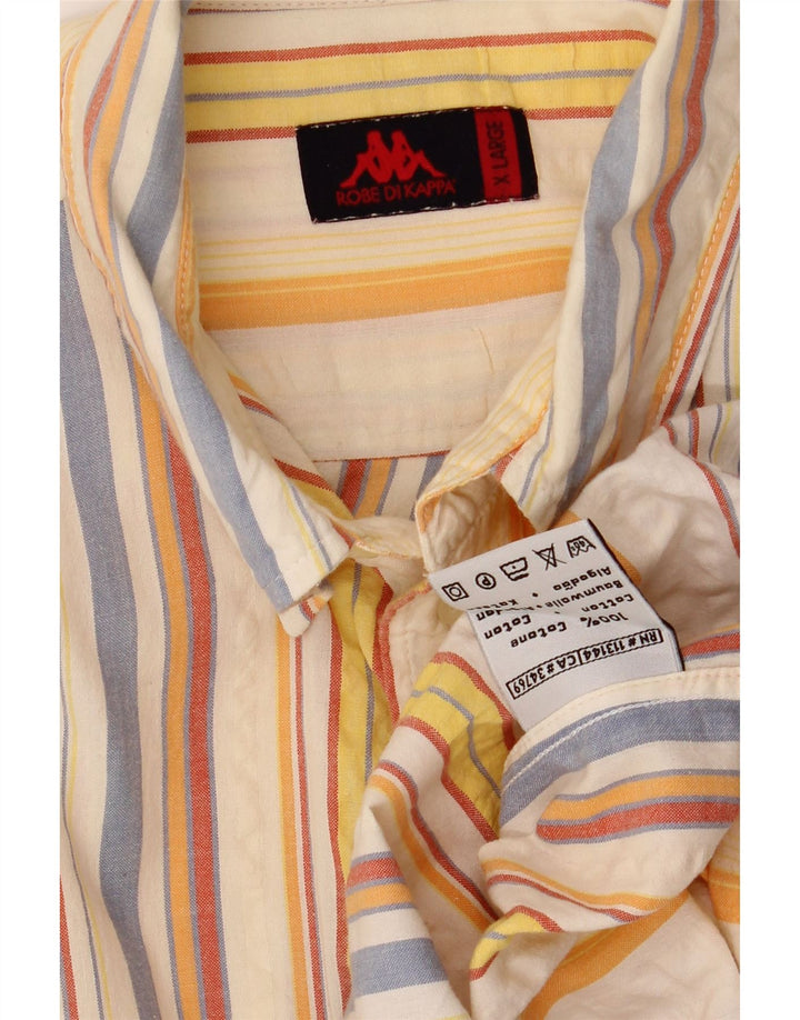 Cămașă pentru bărbați KAPPA cu mânecă scurtă XL, bumbac cu dungi multicolore