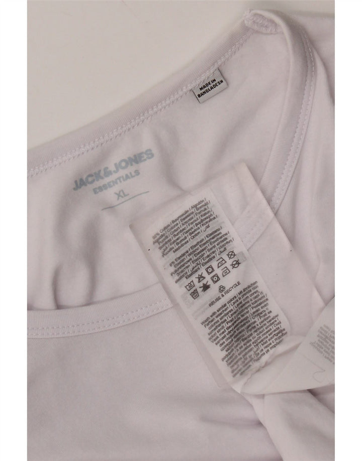 Jack & Jones Top pentru bărbați cu mânecă lungă XL, bumbac alb