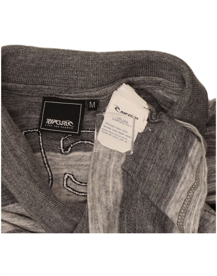 Tricou polo grafic pentru bărbați Rip Curl, bumbac cu dungi gri mediu