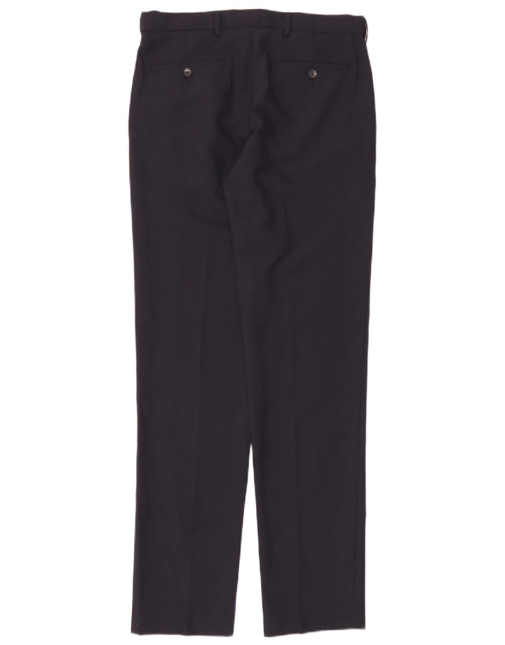 Pantaloni chino pentru bărbați Marks & Spencer, cu ajustare normală, L32 L35, poliester bleumarin