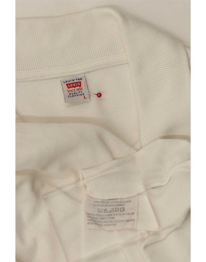 Tricou polo Levi's pentru bărbați, mare, alb, din bumbac