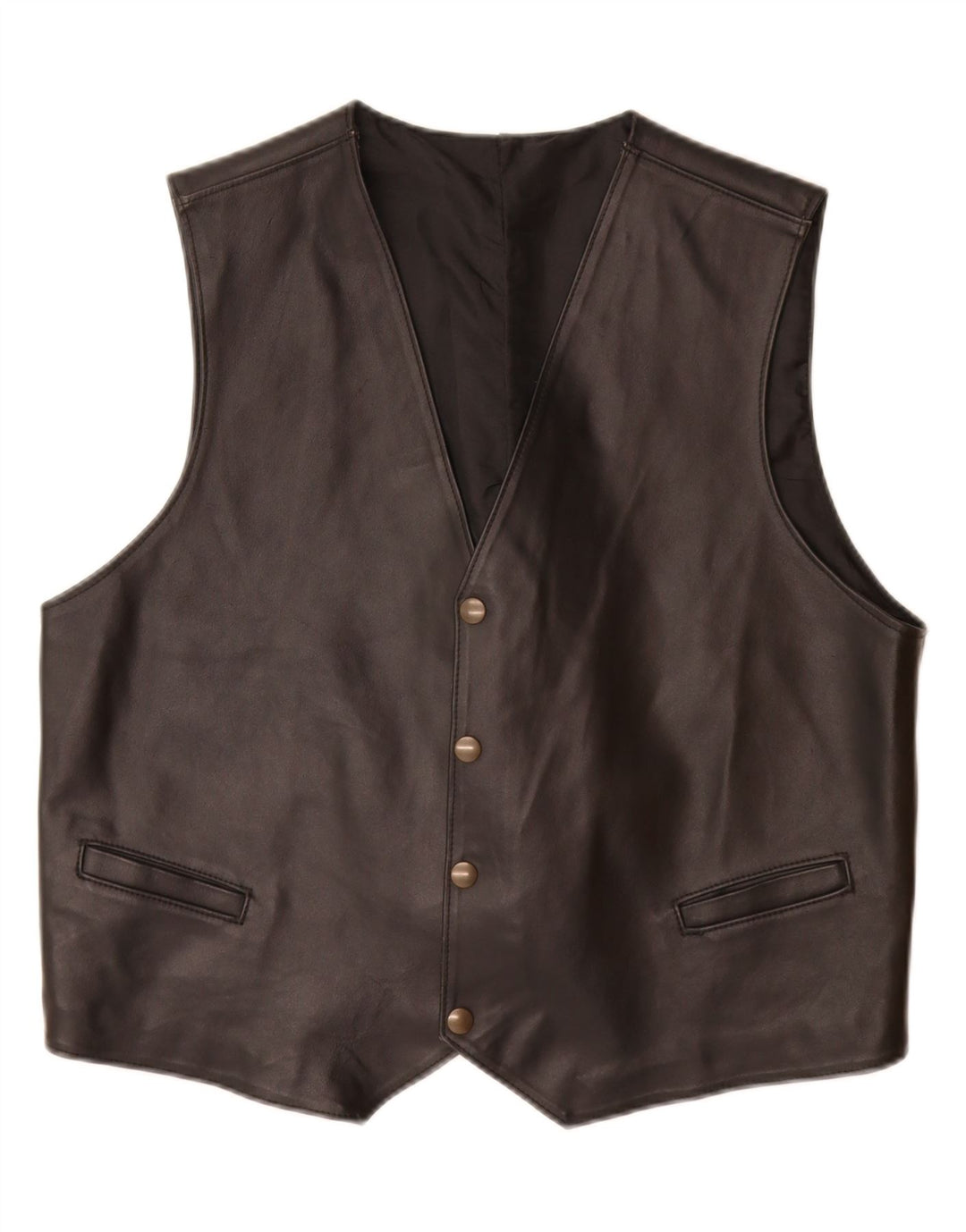 Vestă din piele pentru bărbați VINTAGE, piele neagră medie