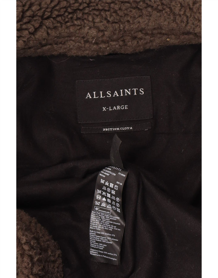 Jachetă bomber din lână pentru bărbați All Saints UK 42 XL maro acrilic