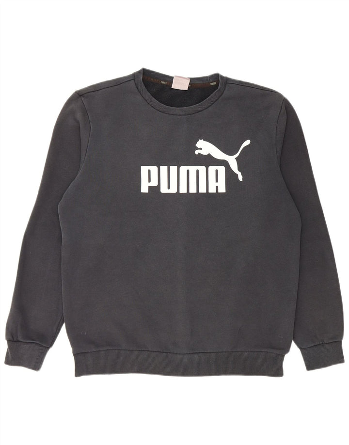 Pulover grafic pentru bărbați Puma, bumbac mediu negru