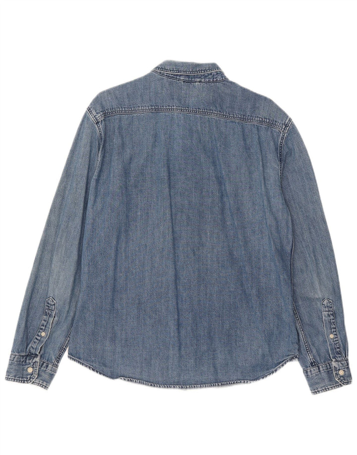 Cămașă de denim subțire pentru bărbați Levi's UK 40, mare, albastru, bumbac