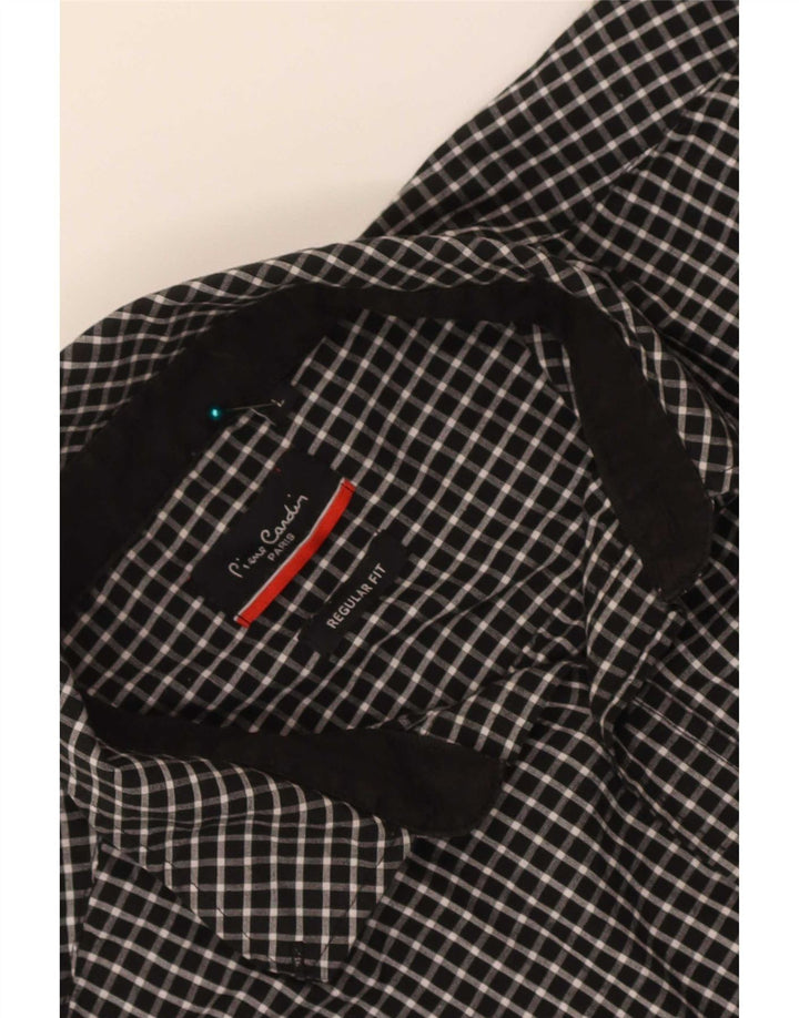Cămașă pentru bărbați Pierre Cardin Regular Fit, cu carouri mari, negru