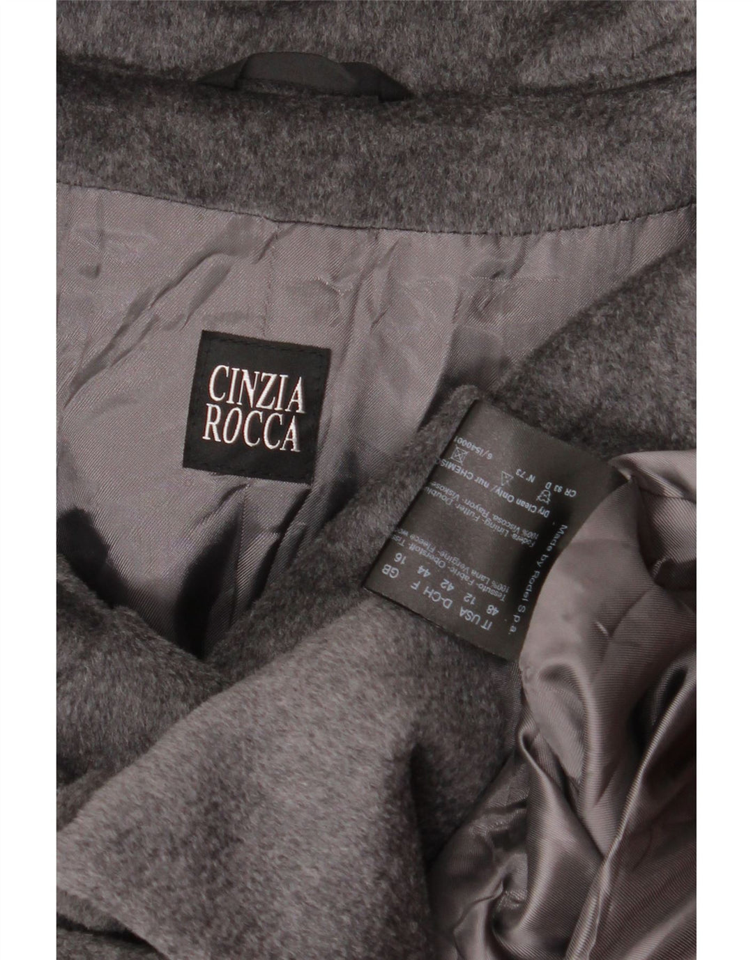 Pardesiu Cinzia Rocca pentru femei UK 16 Lână mare, gri