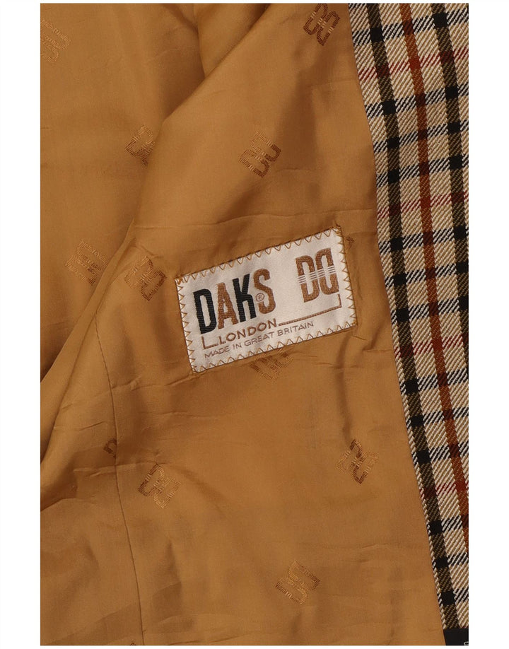 Jachetă blazer pentru femei DAKS cu 2 nasturi UK 14 Medium Beige Check