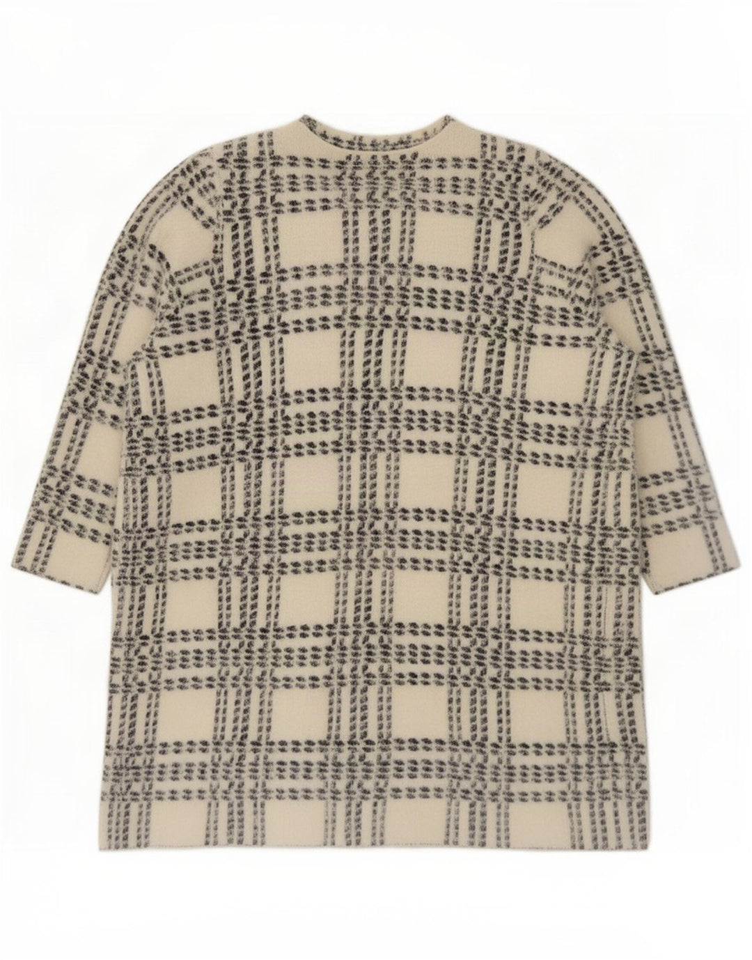 Pulover cardigan cu paragate pentru femei Marks & Spencer UK 14 Medium White Check