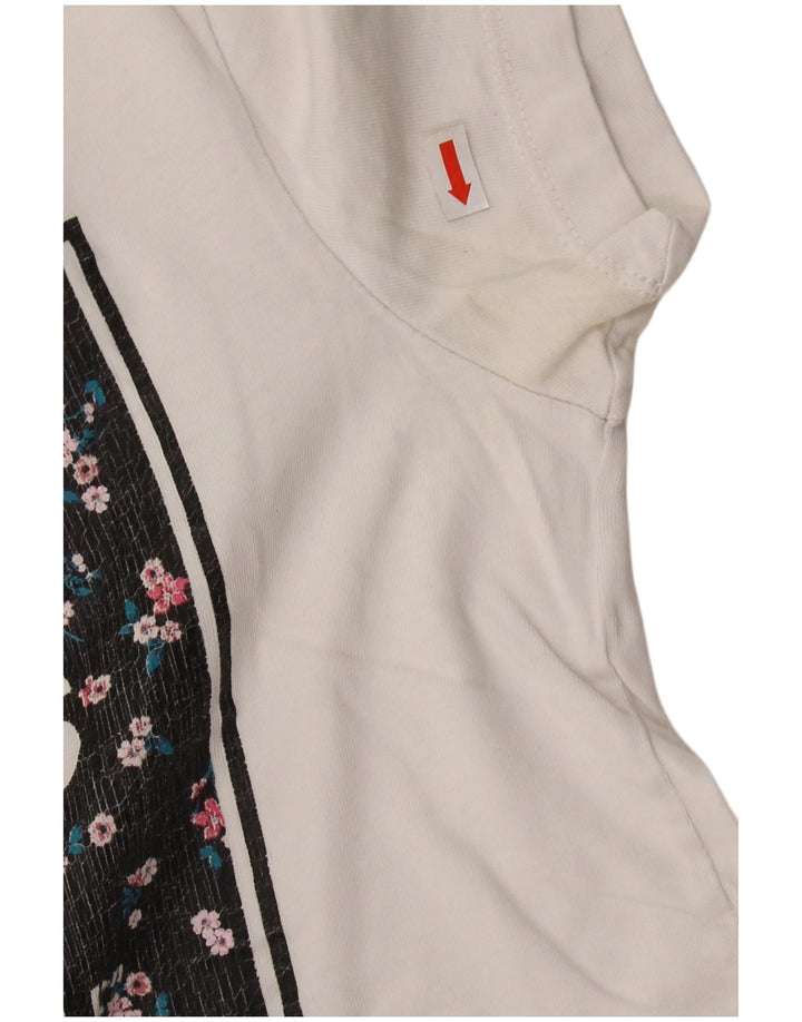 VANS Tricou grafic Crop Top UK 6 XS Bumbac alb