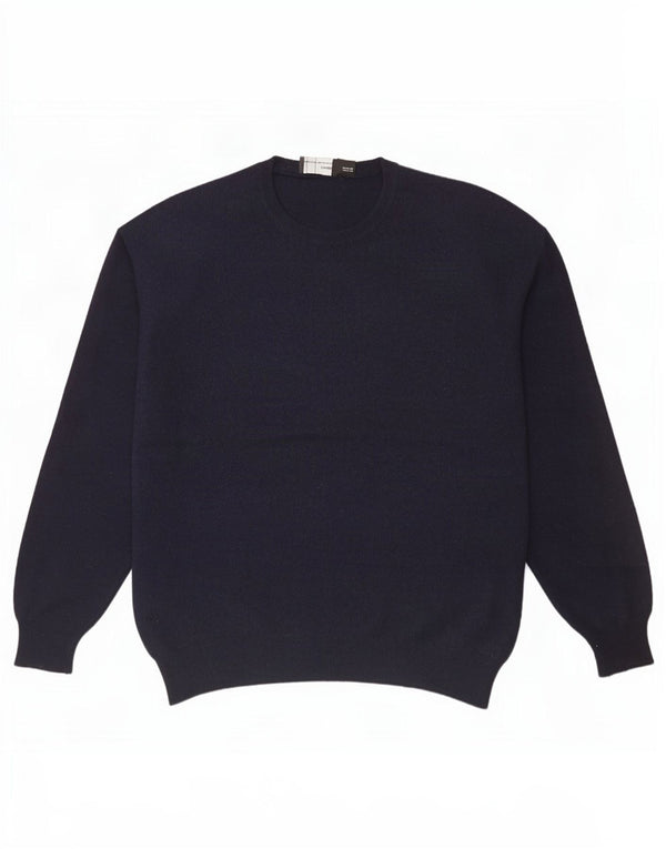 Pulover pentru bărbați Zara, cu gât crew, XL, lână bleumarin