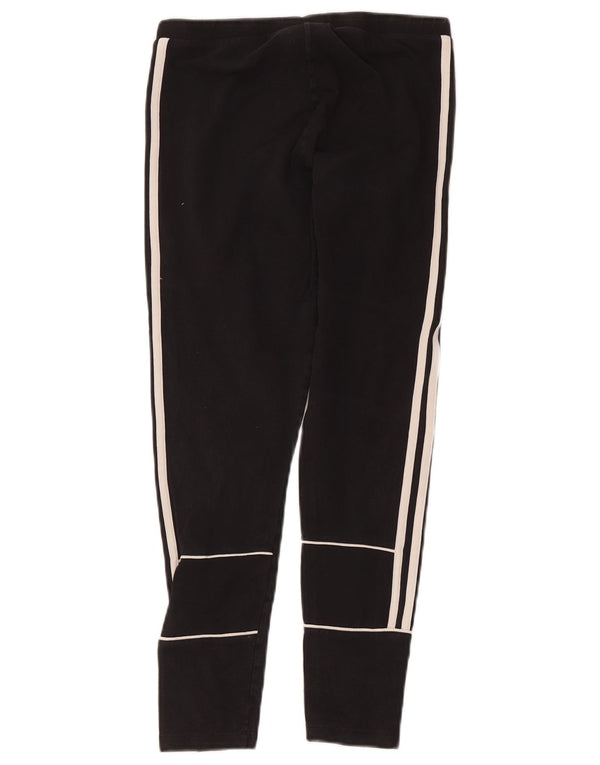 Leggings crop pentru femei Adidas UK 12, bumbac mediu negru