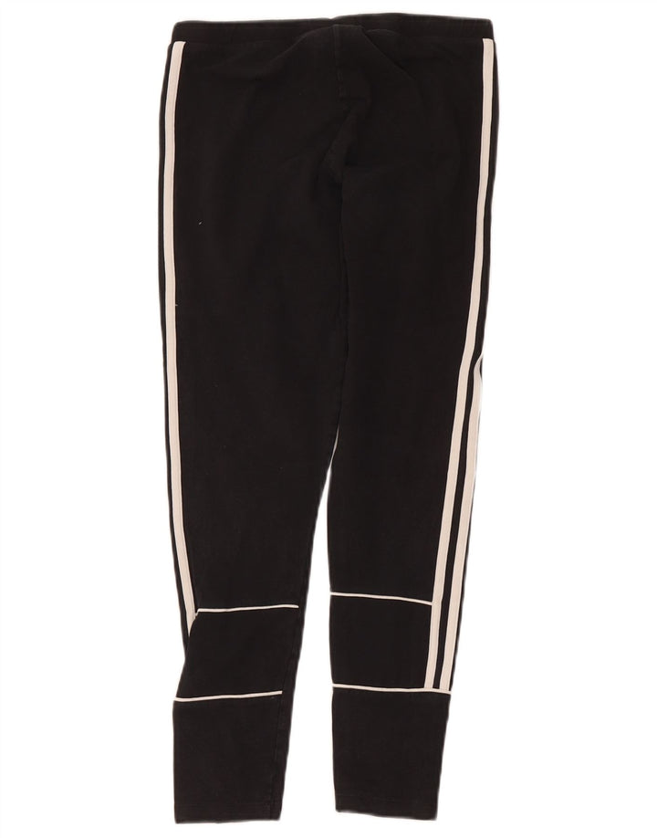 Leggings crop pentru femei Adidas UK 12, bumbac mediu negru