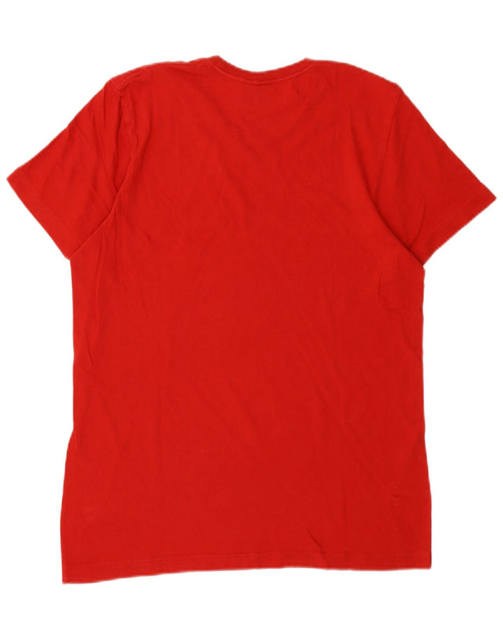 Tricou grafic pentru bărbați Adidas Top, bumbac roșu mediu