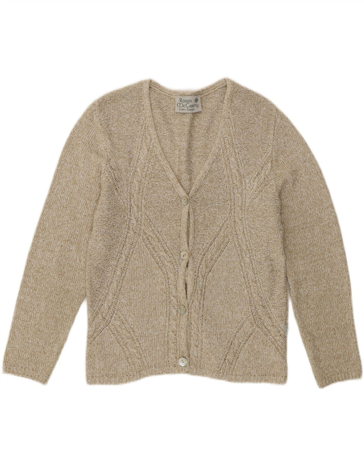 Pulover cardigan Roisin McCarthy pentru femei UK 10 Bumbac cu pete verzi mici
