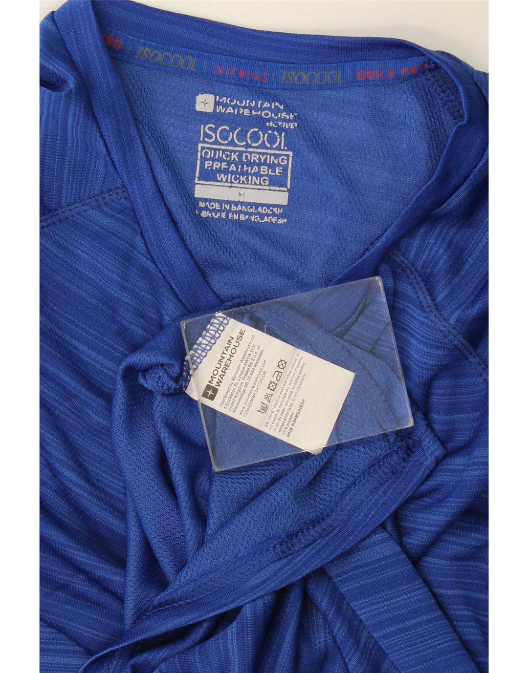 Tricou IsoCool pentru bărbați Mountain Warehouse, poliester mic cu dungi albastre