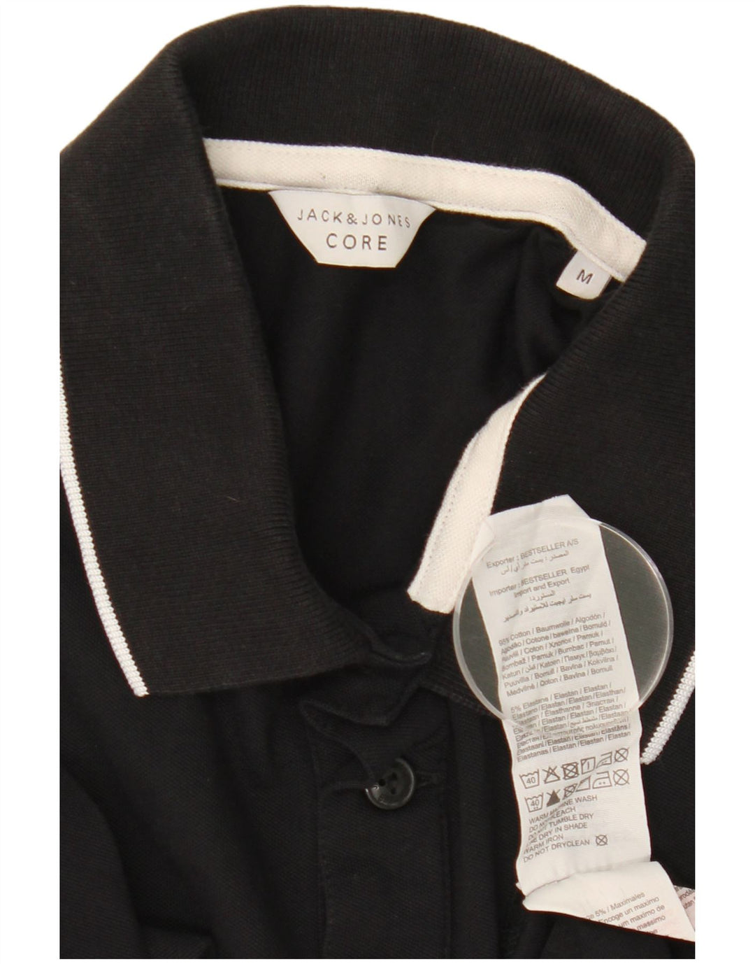 Tricou polo Jack & Jones pentru bărbați, bumbac mediu negru
