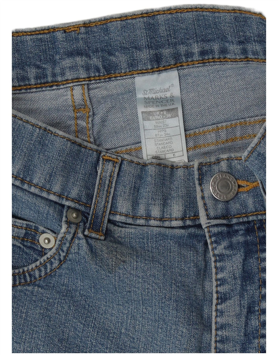 Marks & Spencer Pantaloni scurți din denim pentru femei UK 8 Small W23 Blue Bumbac
