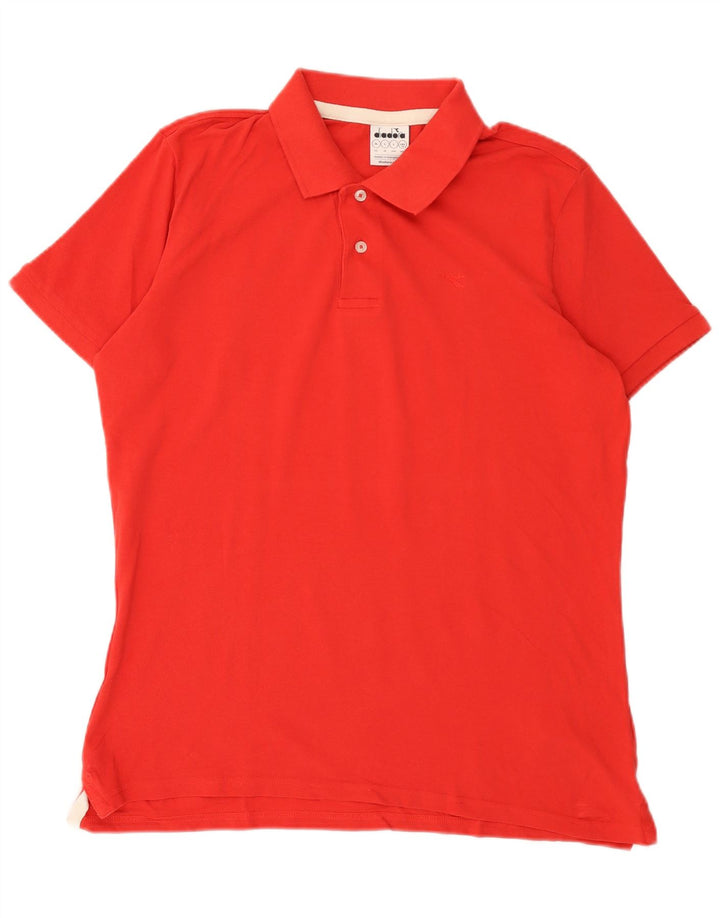 Tricou polo pentru bărbați Diadora, bumbac roșu mare