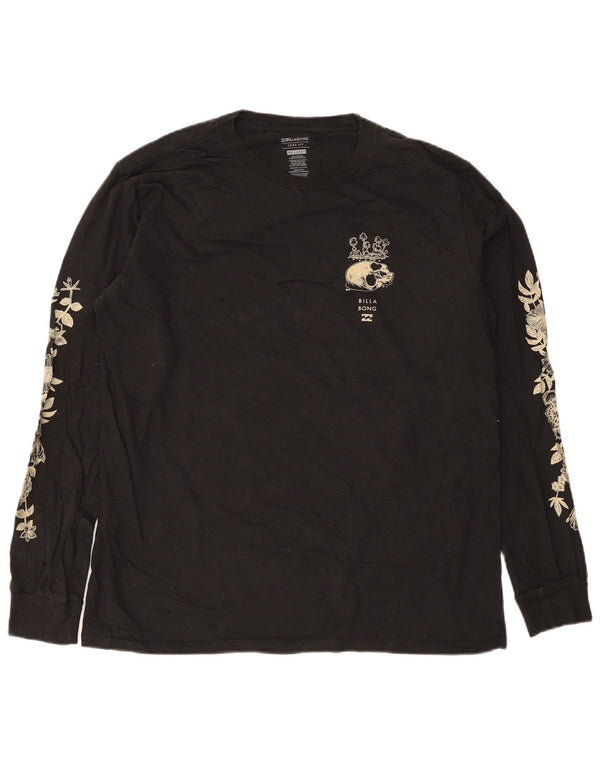 Billabong pentru bărbați Core Fit Slim Fit Graphic Top cu mânecă lungă 2XL, bumbac negru