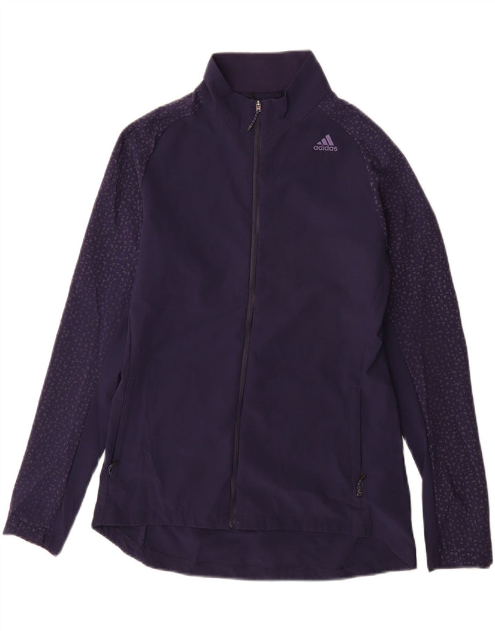 Jachetă de top de trening pentru alergare Adidas pentru femei UK 8/10 Small Bleumarin