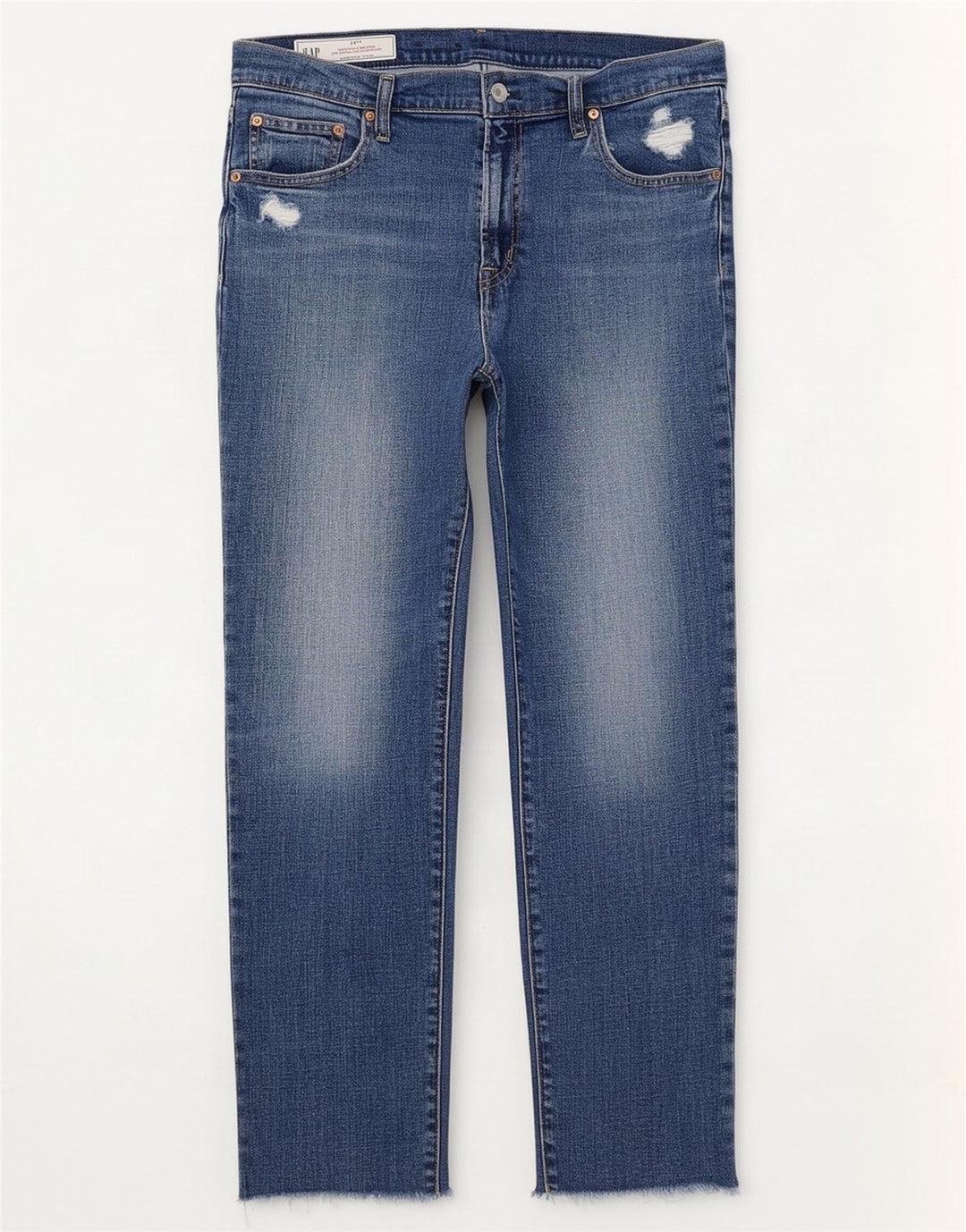 Blugi subțiri cu talie medie Gap pentru femei Girlfriend Distressed W30 L27 Blue