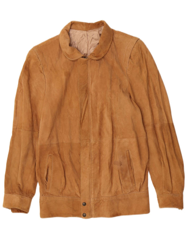 Jachetă vintage pentru bărbați din piele intoarsa IT 46 Small Beige