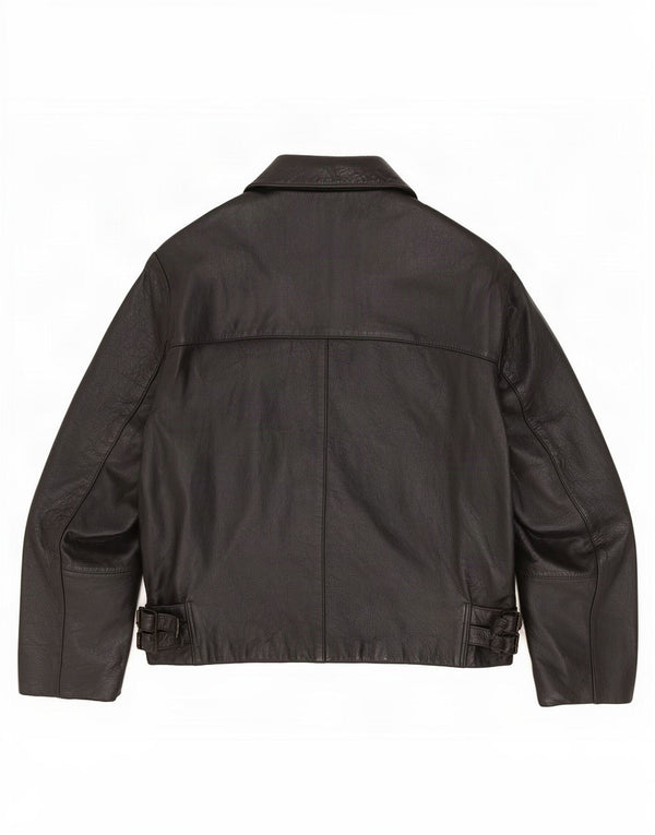 Jachetă de piele vintage pentru bărbați UK 42 XL neagră