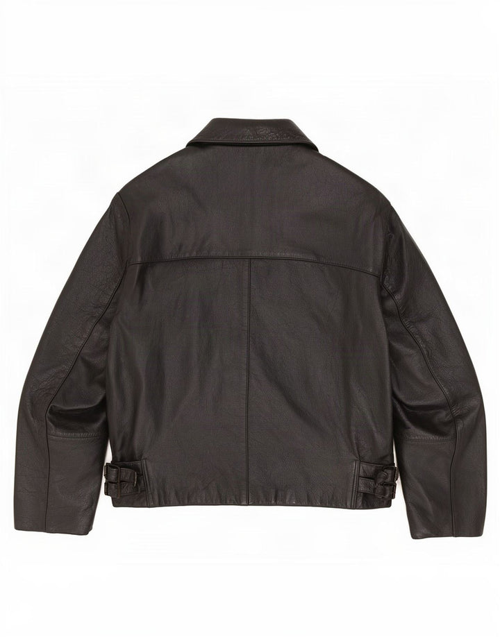 Jachetă de piele vintage pentru bărbați UK 42 XL neagră