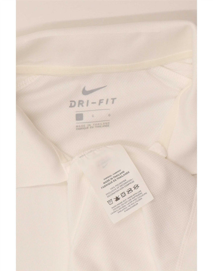Tricou polo Nike Dri Fit pentru bărbați, mare, alb, din poliester