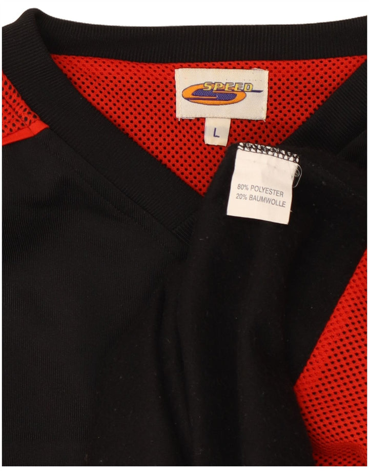 Trening Pulover VINTAGE pentru bărbați Top mare, negru, poliester color bloc