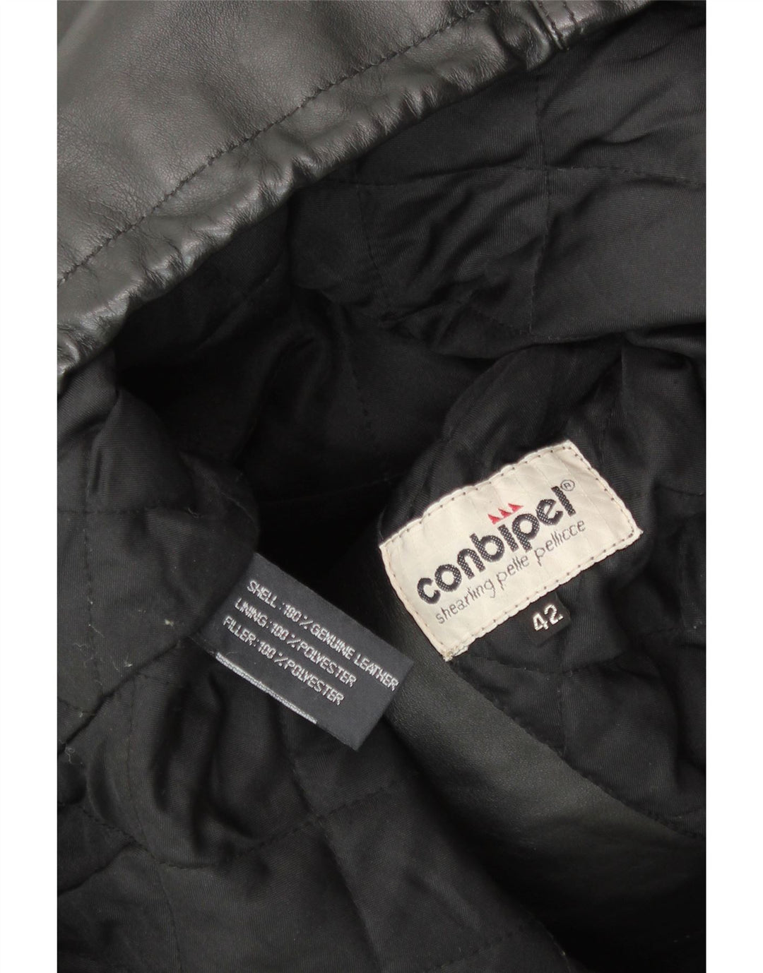 CONBIPEL Jachetă duffle oversized cu glugă pentru femei IT 42 Medium Black Leather