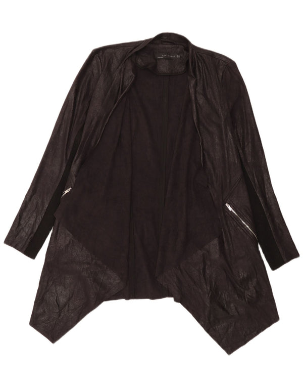 Top cardigan asimetric pentru femei Zara UK 14 Medium Black Colorblock