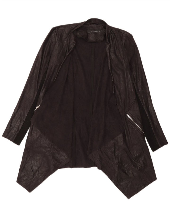 Top cardigan asimetric pentru femei Zara UK 14 Medium Black Colorblock
