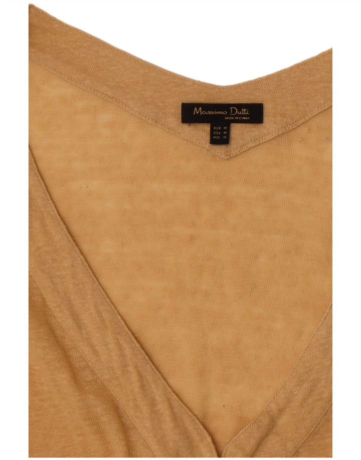 Top cardigan cu mânecă scurtă pentru femei Massimo Dutti UK 14 Bej mediu