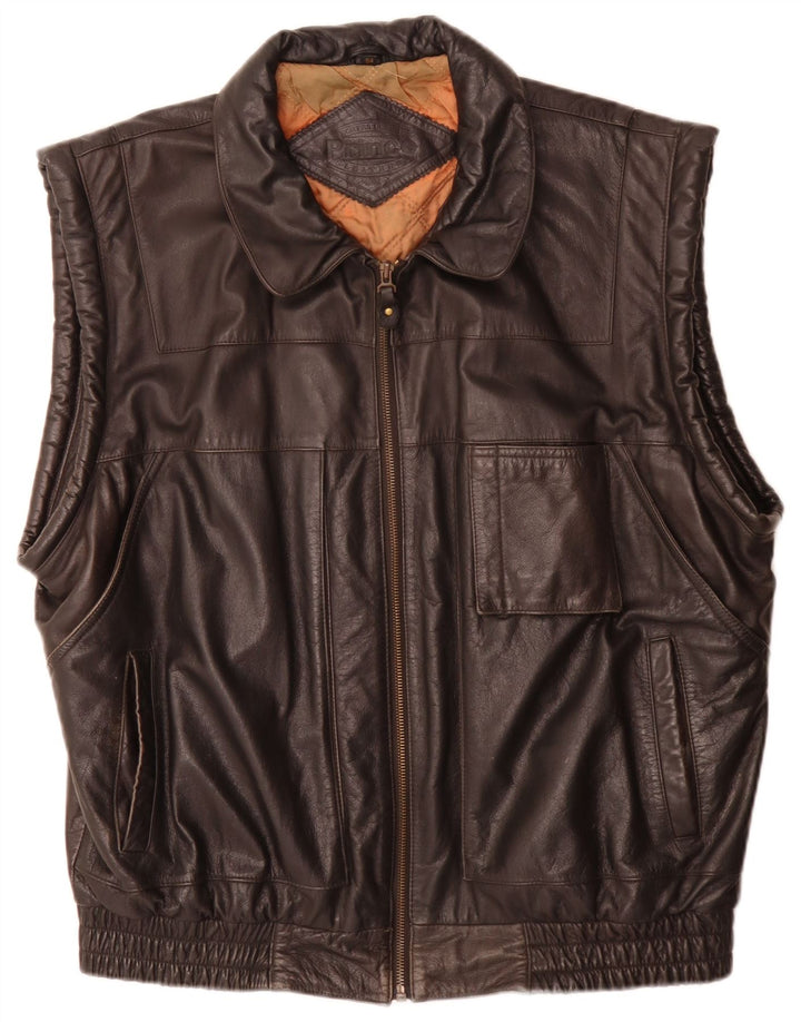 Gilet din piele pentru bărbați Prince IT 54 2XL negru
