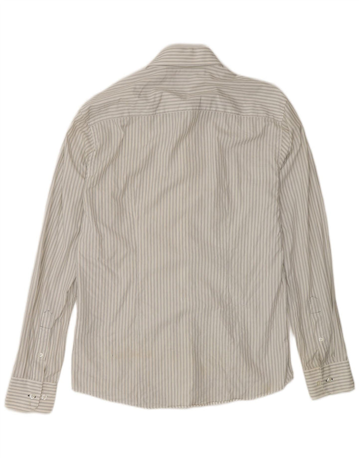 Cămașă Jack & Jones pentru bărbați, bumbac alb mediu cu dungi