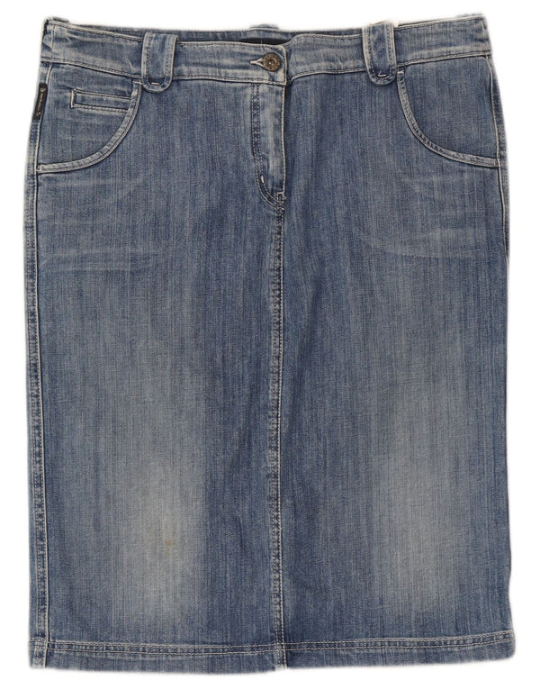 Fusta de blugi pentru femei Armani UK 16 mare W34 bumbac albastru