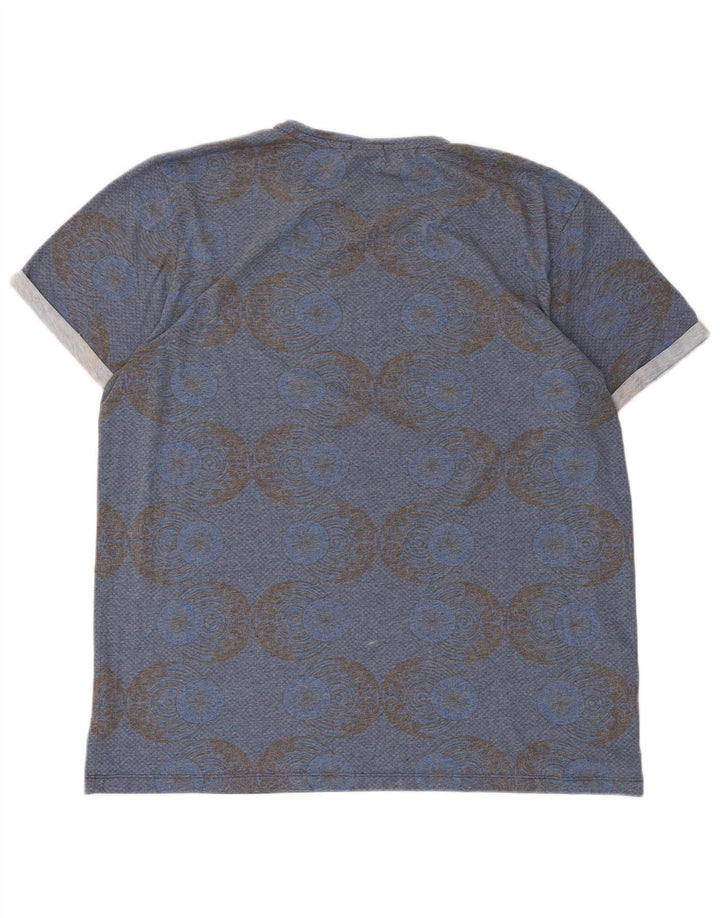 Tricou cu grafic Jack & Jones pentru bărbați Top 2XL poliester geometric albastru