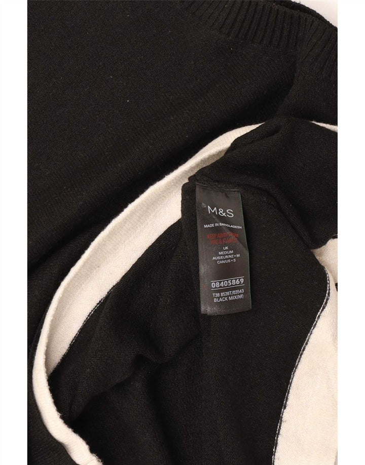 Marks & Spencer Womens Vest Tank Top UK 14 Medium Black Poliester