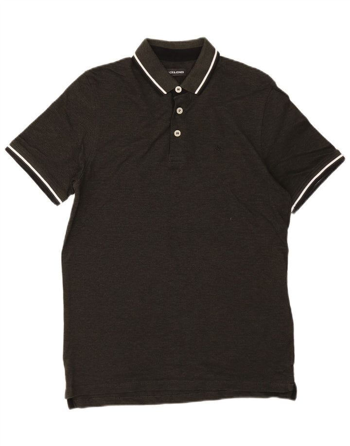 JACK & JONES Tricou polo pentru bărbați, bumbac cu dungi verzi medii