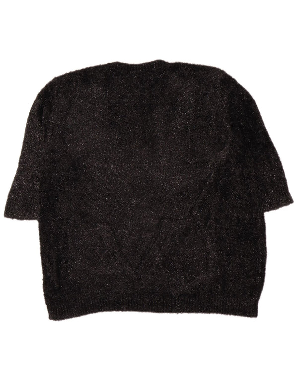 Pulover Hobbs pentru damă, cu mânecă 3/4, cu decolteu triplu, Marea Britanie 18 XL, negru cu pete