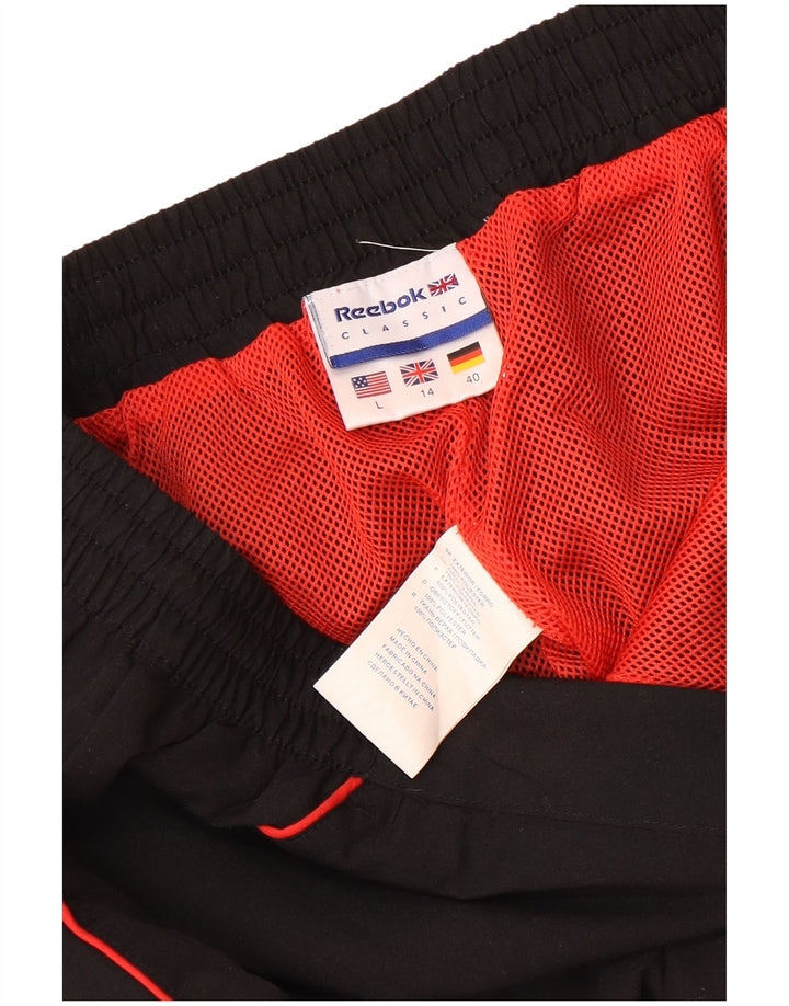 Pantaloni de trening Reebok pentru femei UK 14, mari, negru, poliester