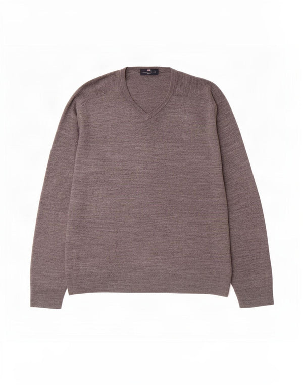 Marks & Spencer Mens Blue Harbour V-Neck Jumper Sweater Medium Grey Acrylic