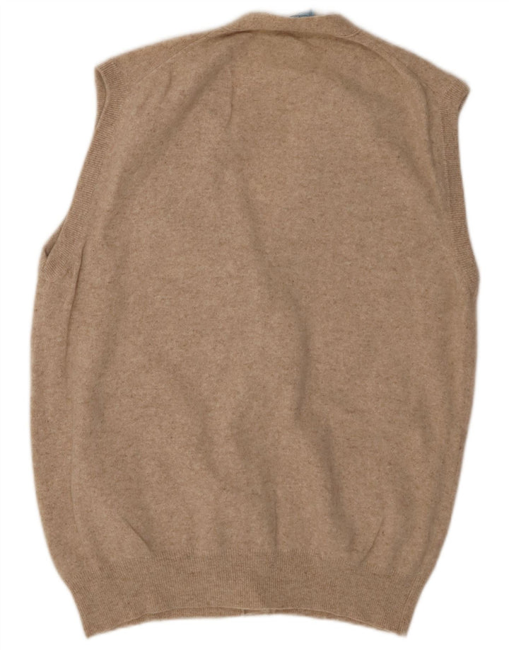 Pulover cardigan fără mâneci pentru femei BLUMARINE IT 46 Lână mare bej