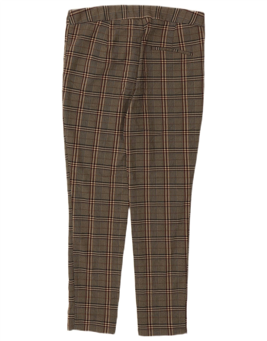 ZARA Womens Slim Chino Trousers Medium W30 L26 Beige Check Viscose