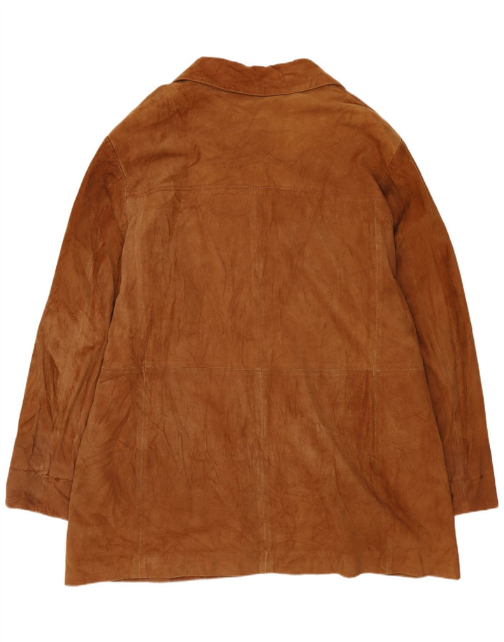 Pardesiu de piele intoarsa pentru femei VINTAGE UK 20 2XL din piele bej