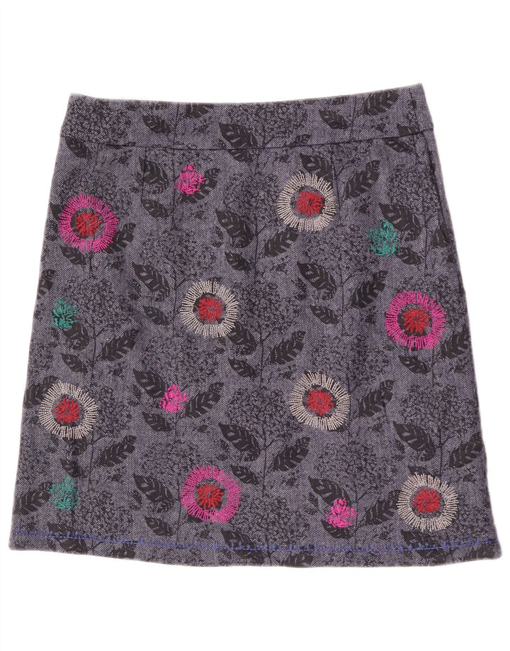 Fusta dreaptă pentru femei White Stuff UK 12 Medium W31 Gri Floral Poliester