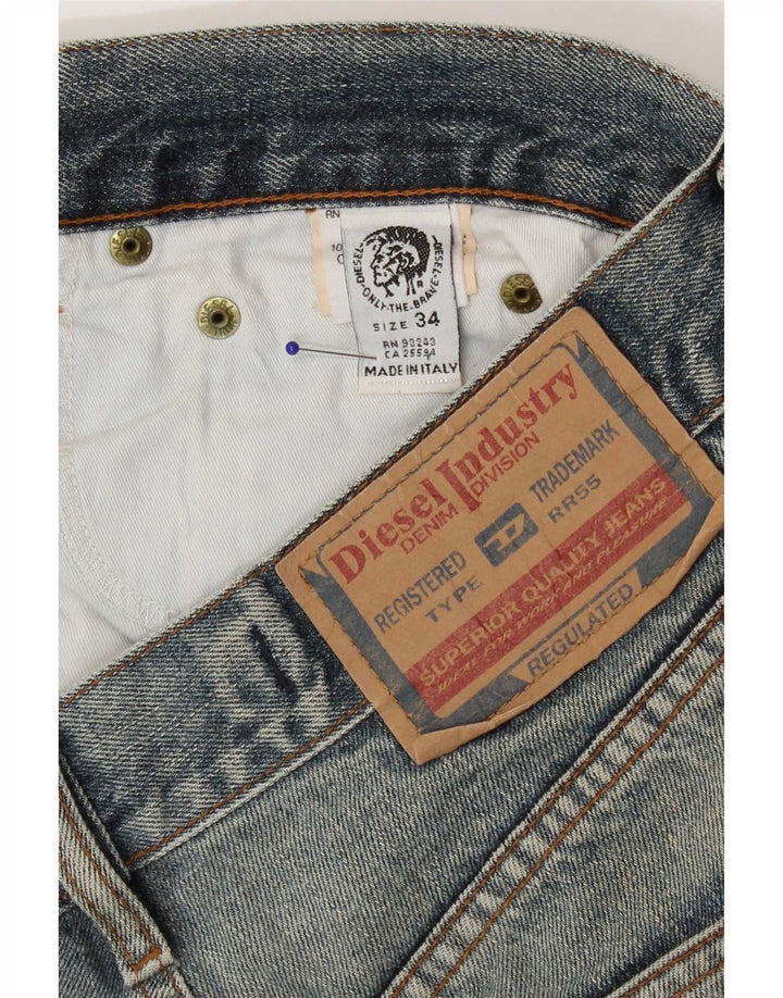 Blugi Distressed drepte pentru bărbați Diesel W34 L31 Bumbac albastru